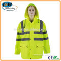 High Visibility Waterproof Yellow Reflective Long Sleeve Safety Jacket with Pockets